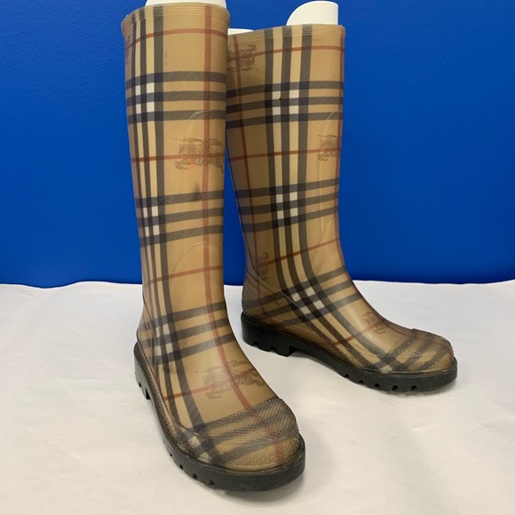 Burberry Check Print Rain Boots sz US 6/ EU 36 - Picture 1 of 5